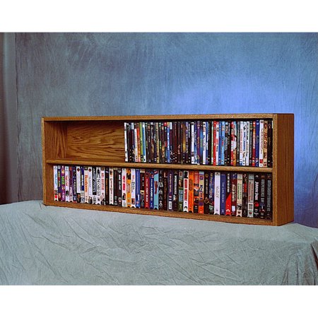 The Wood Shed Solid Oak Wall / Shelf Mount DVD / VHS Media Cabinet
