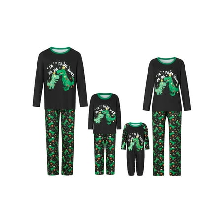 Huakaishijie Christmas Parent-Child Pajamas Matching Set Long Sleeve Letter Print Tops and Dinosaur Print Pants Sets
Huakaishijie Christmas Parent-Child Pajamas Matching Set Long Sleeve Letter Print Tops and Dinosaur Print Pants Sets