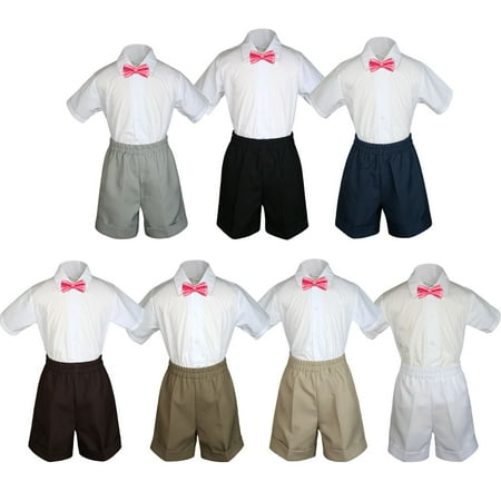 3pc Set Boy Toddler Formal Party Coral BowTie White Navy Black Khaki Shorts S-4T
3pc Set Boy Toddler Formal Party Coral BowTie White Navy Black Khaki Shorts S-4T
