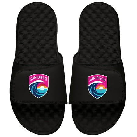 Youth ISlide Black San Diego Wave FC Primary Logo Slide Sandals