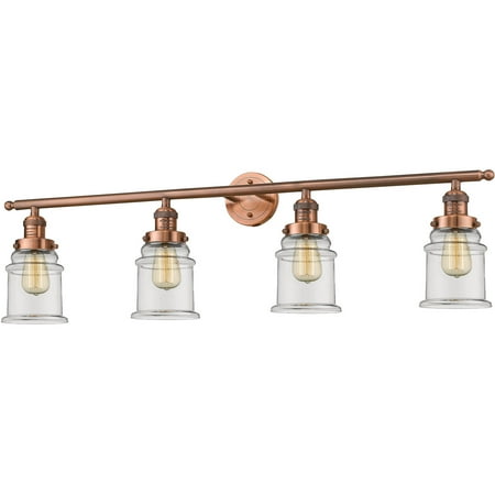Antique Copper Tone Bathroom Vanity 42 Wide Clear Glass Steel/Cast Brass Medium Base LED 4 Light Fixture
Antique Copper Tone Bathroom Vanity 42 Wide Clear Glass Steel/Cast Brass Medium Base LED 4 Light Fixture
