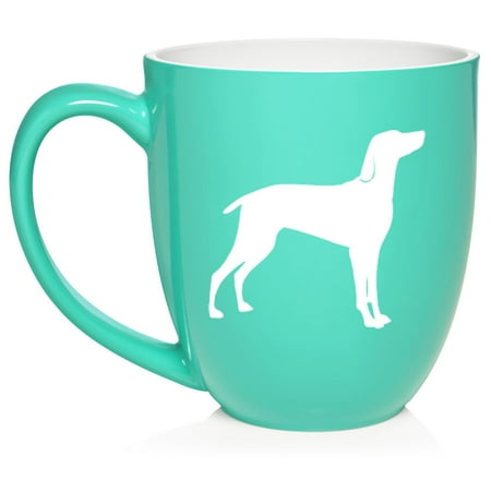 Weimaraner Ceramic Coffee Mug Tea Cup Gift (16oz Teal)