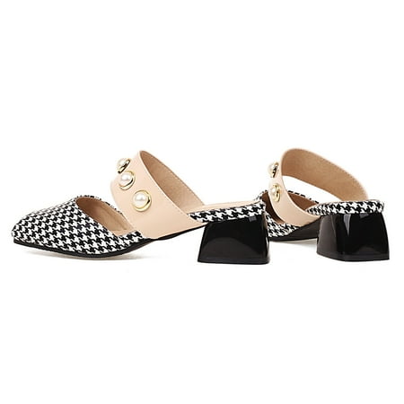 HOMBOM House Slippers For Women Women s Shoes Pearl Slip-on Sandals Square Mid Heel Round Toe Casual Plaid Slippers For Women 2022
HOMBOM House Slippers For Women Women s Shoes Pearl Slip-on Sandals Square Mid Heel Round Toe Casual Plaid Slippers For Women 2022