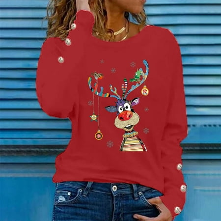 jsaierl Christmas Sweatshirts for Women Crewneck Long Sleeve Shirts Christmas Deer Graphic Tops Fashion Going Out Blouse Tee Xmas Pullover Gifts
jsaierl Christmas Sweatshirts for Women Crewneck Long Sleeve Shirts Christmas Deer Graphic Tops Fashion Going Out Blouse Tee Xmas Pullover Gifts