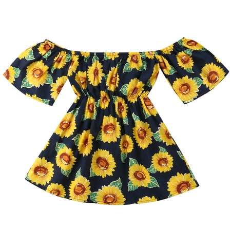 Little Girls Sunflower Dress Summer Off Shoulder Floral Short Sleeve Dress Outfits
Little Girls Sunflower Dress Summer Off Shoulder Floral Short Sleeve Dress Outfits
