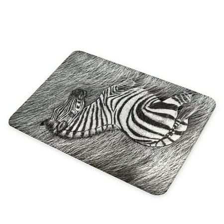 KuzmarK Glass Cutting Board - Zebra in Tall Grass Art by Denise Every