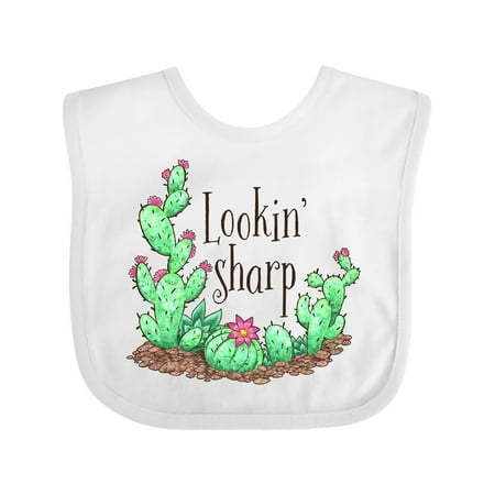 Inktastic Lookin Sharp Cacti and Succulents Gift Baby Boy or Baby Girl Bib