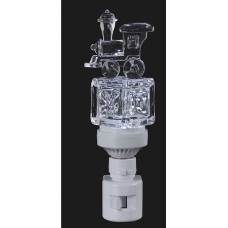 6.5 Icy Crystal LED Lighted Baby Block with Train Night Light 
6.5 Icy Crystal LED Lighted Baby Block with Train Night Light