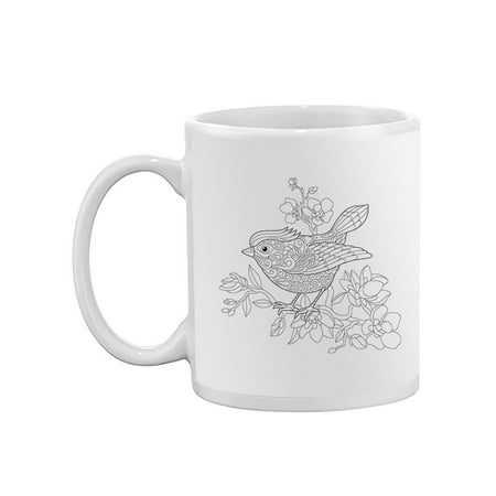 Sparrow Bird In Zentangle Style Mug - Image by Shutterstock