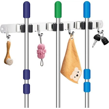 NOGIS Mop Broom Holder Wall Mount Broom Organizer Mop and Broom Storage Tool Racks Stainless Steel Self Adhesive Wall Hanger for Home Kitchen Garden Laundry Garage (3 Racks 4 Hooks)
NOGIS Mop Broom Holder Wall Mount Broom Organizer Mop and Broom Storage Tool Racks Stainless Steel Self Adhesive Wall Hanger for Home Kitchen Garden Laundry Garage (3 Racks 4 Hooks)