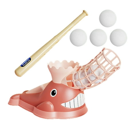 Baseball Pitching Machine for Children Operated Automatic Pitcher Plastic Bat