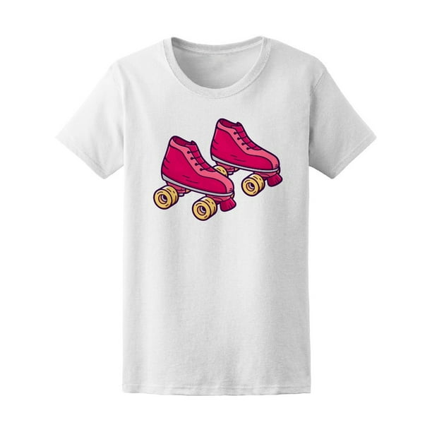 Cartoon Retro Quad Roller Skates Tee Women's -Image by Shutterstock