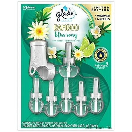 Bamboo Bliss Song Plugins Scented Oil 6 Refills Warmer (Choose Your Scent)