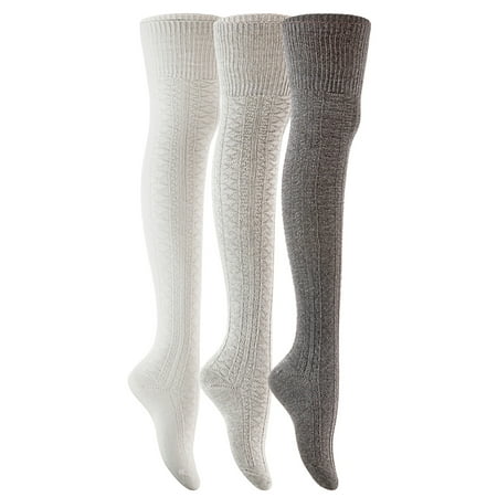 Lian LifeStyle Women s 3 Pairs Fashion Thigh High Cotton Socks JMYP1025 Size 6-9(Dark Grey Grey Cream)
Lian LifeStyle Women s 3 Pairs Fashion Thigh High Cotton Socks JMYP1025 Size 6-9(Dark Grey Grey Cream)