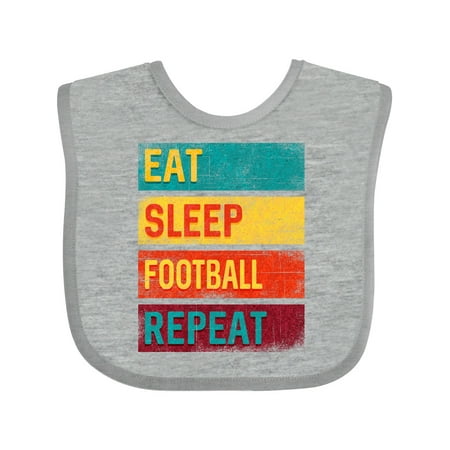 Inktastic Football Sports Eat Sleep Football Repeat Gift Baby Boy or Baby Girl Bib
