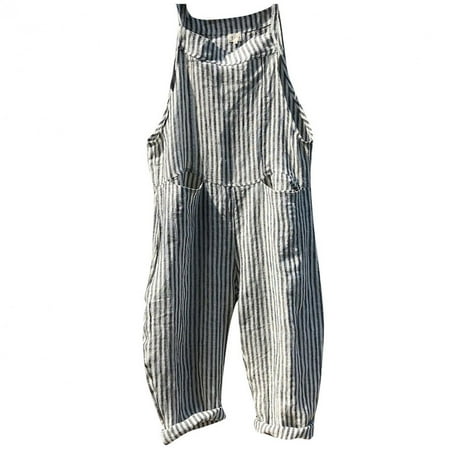 Danhjin Womens Casual Sleeveless Adjustable Spaghetti Strap Striped Loose Pajama Jumpsuit with Pockets on Clearance
Danhjin Womens Casual Sleeveless Adjustable Spaghetti Strap Striped Loose Pajama Jumpsuit with Pockets on Clearance