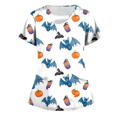 TQWQT Halloween Print Scrub Tops Women Pockets Plus Size V-Neck Short Sleeve Animal Printed Nurse Uniform with Pockets Tshirt Scrub Tops Light Blue XXXL
TQWQT Halloween Print Scrub Tops Women Pockets Plus Size V-Neck Short Sleeve Animal Printed Nurse Uniform with Pockets Tshirt Scrub Tops Light Blue XXXL