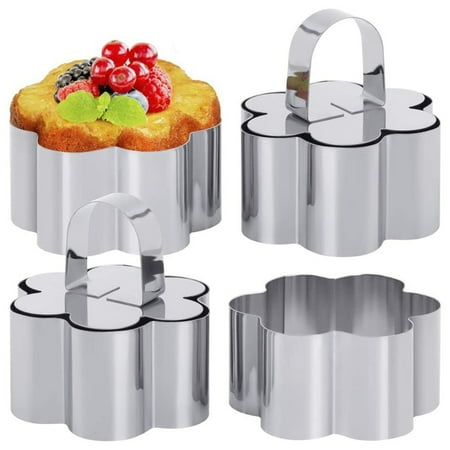 Mousse Ring Molds Set for Cooking Stainless Steel 3.15 Inch Flower-Shaped Cake Rings with Pusher Pastry Baking Mold
Mousse Ring Molds Set for Cooking Stainless Steel 3.15 Inch Flower-Shaped Cake Rings with Pusher Pastry Baking Mold