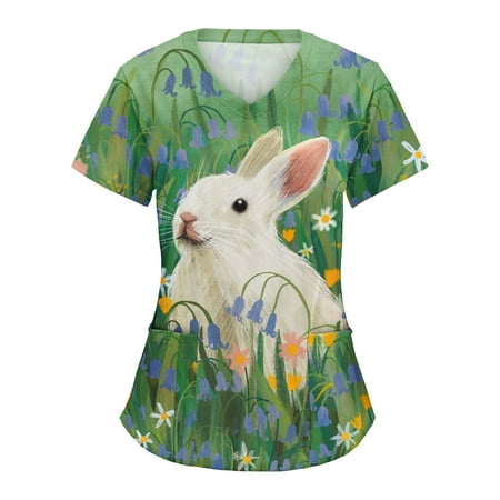 Women Comfotable Cartoon Animals Printing Short Sleeve V-Neck Holiday Cute Working Scrubs Top Blouse Tops With Pockets Ladies Dailywear
Women Comfotable Cartoon Animals Printing Short Sleeve V-Neck Holiday Cute Working Scrubs Top Blouse Tops With Pockets Ladies Dailywear