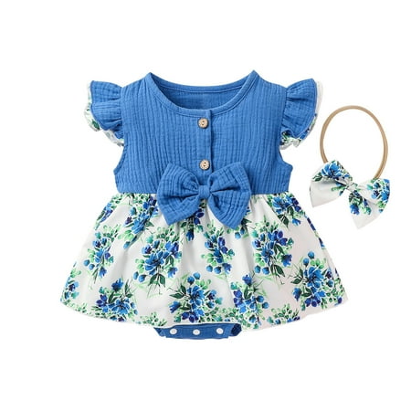 Summer Baby Cotton Dress Floral Linen Romper Bow Bodysuit Girls Girls Romper&Jumpsuit 0-6 Months
Summer Baby Cotton Dress Floral Linen Romper Bow Bodysuit Girls Girls Romper&Jumpsuit 0-6 Months