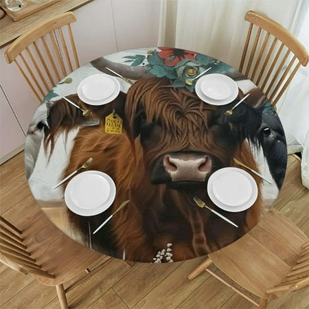 Sheronv Flowers Cows Round Table Cover Stain Resistant Washable Indoor Outdoor Tablecloth Kitchen Dining Wedding Parties Picnic Camping 100% Polyester Fiber 46-50
Sheronv Flowers Cows Round Table Cover Stain Resistant Washable Indoor Outdoor Tablecloth Kitchen Dining Wedding Parties Picnic Camping 100% Polyester Fiber 46-50