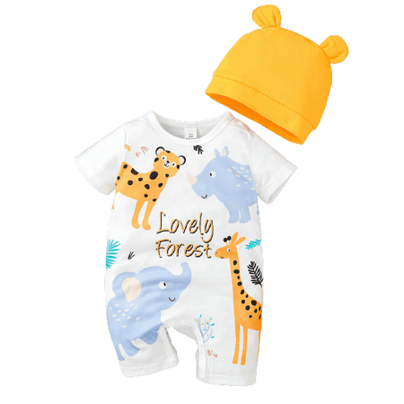 Mikrdoo Newborn Baby Boys Clothes Animals Print 9Months Boys Short Sleeve 12 Months Baby Boys Romper With Hat 2Pcs Summer Romper Set White
Mikrdoo Newborn Baby Boys Clothes Animals Print 9Months Boys Short Sleeve 12 Months Baby Boys Romper With Hat 2Pcs Summer Romper Set White