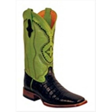 Mens Genuine Belly Caiman Square Toe Boots Black 10D