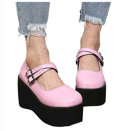 Wedges Women s Ladies Fashion Casual Vintage Platform Wedges Buckle Up Leather Shoes
Wedges Women s Ladies Fashion Casual Vintage Platform Wedges Buckle Up Leather Shoes