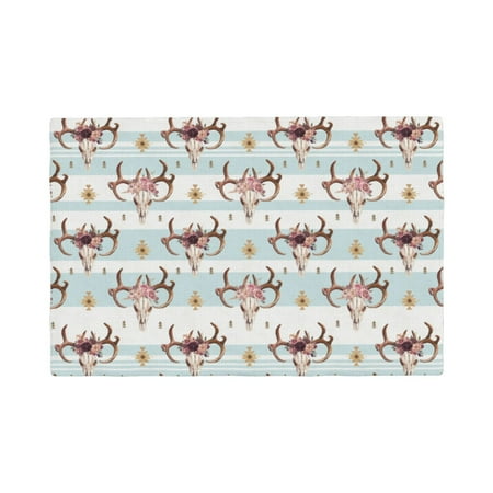 Placemats Set of 4 boho floral deer skull Indian Heat Resistant Non - Slip Place mats Waterproof table mat for Kitchen Dining-6片装
Placemats Set of 4 boho floral deer skull Indian Heat Resistant Non - Slip Place mats Waterproof table mat for Kitchen Dining-6片装