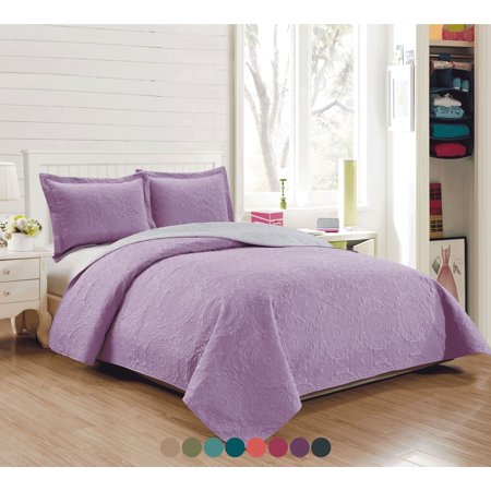 Woven Trends Medallion 3PC Luxury Comforter Quilt Bed Set Reversible Bedspread