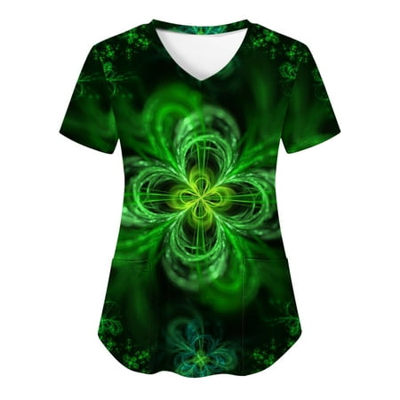 KIJBLAE St.Patrick s Day Shirts for Women Clover Gnom Print Tops Working Uniform Clothes for Girls Short Sleeve Tees V-Neck T-shirt Scrub Pocket Tunic Blouses Green XL Discount
KIJBLAE St.Patrick s Day Shirts for Women Clover Gnom Print Tops Working Uniform Clothes for Girls Short Sleeve Tees V-Neck T-shirt Scrub Pocket Tunic Blouses Green XL Discount