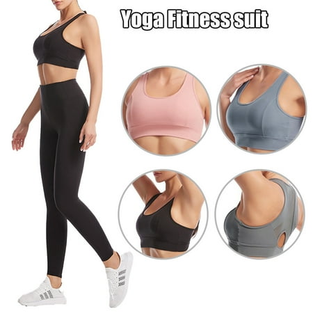 Women s 2-Piece Sports Suit Sleeveless Padded High Top & Waist Seamless Leggings with Side Pockets Quick Dry New
Women s 2-Piece Sports Suit Sleeveless Padded High Top & Waist Seamless Leggings with Side Pockets Quick Dry New