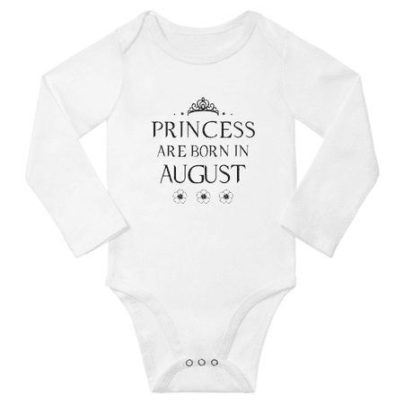 Princess Are Born In August Funny Announcement Baby Long Sleeve Bodysuit Unisex (White 12-18M)
Princess Are Born In August Funny Announcement Baby Long Sleeve Bodysuit Unisex (White 12-18M)