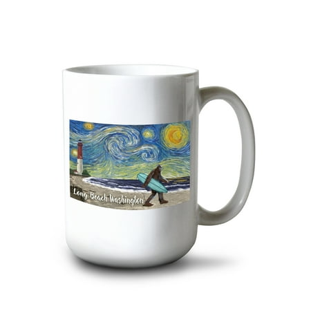 15 fl oz Ceramic Mug Long Beach Washington Starry Night Bigfoot on the Beach Dishwasher & Microwave Safe
15 fl oz Ceramic Mug Long Beach Washington Starry Night Bigfoot on the Beach Dishwasher & Microwave Safe