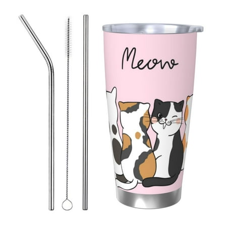 Logiee Cute Cats Print 20OZ Car Cup with Lid Stainless Steel Vacuum Insulated Double Wall Travel Tumbler Durable Insulated Coffee Mug Thermal Cup with Straw-Straw Three-piece Set
Logiee Cute Cats Print 20OZ Car Cup with Lid Stainless Steel Vacuum Insulated Double Wall Travel Tumbler Durable Insulated Coffee Mug Thermal Cup with Straw-Straw Three-piece Set