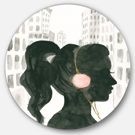 Glam Pink Ladies III' Glam Metal Circle Wall Art