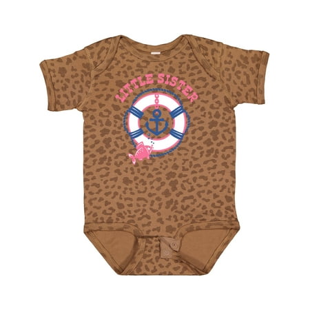 Inktastic Nautical Little Sister Gift Baby Girl Bodysuit