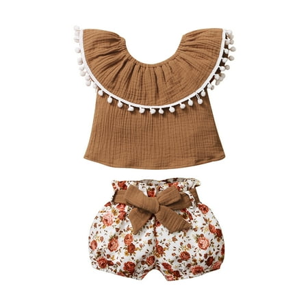 Fesfesfes Infant Baby Girls Sleeveless Tassels Floral Printed Tops+Shorts Outfits
Fesfesfes Infant Baby Girls Sleeveless Tassels Floral Printed Tops+Shorts Outfits