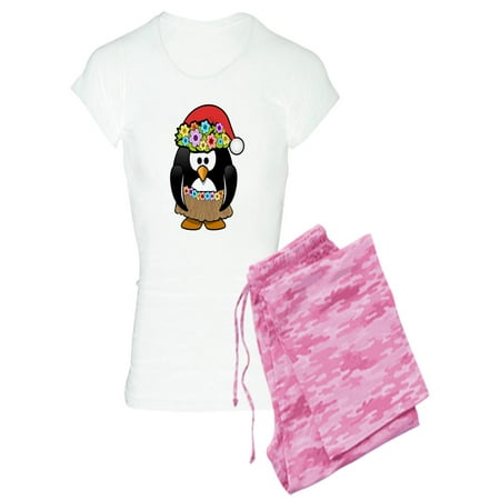 CafePress - Hawaiian Christmas Penguin Pajamas - Women s Light Pajamas