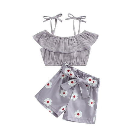 Sunisery Toddler Kids Girls Summer Vest Shorts Outfits Bandage Strap Cold Shoulder Tops Elastic Floral Shorts Sets Purple 3-4 Years
Sunisery Toddler Kids Girls Summer Vest Shorts Outfits Bandage Strap Cold Shoulder Tops Elastic Floral Shorts Sets Purple 3-4 Years