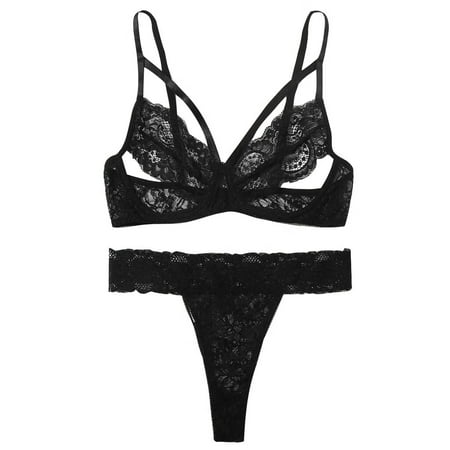 Intimates New Women Plus Size Lace Lingerie Bra+Thong Underwear Set Black Sleepwear Polyester no underwire sports bra Black
Intimates New Women Plus Size Lace Lingerie Bra+Thong Underwear Set Black Sleepwear Polyester no underwire sports bra Black