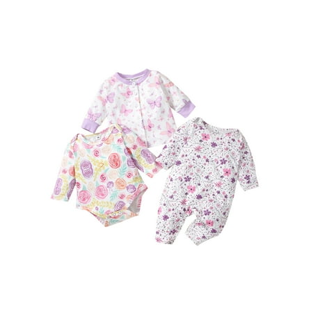 Kiapeise 3 Packs Baby Girls Tops Long Sleeve Sweatshirt Romper Bodysuit Floral Print
Kiapeise 3 Packs Baby Girls Tops Long Sleeve Sweatshirt Romper Bodysuit Floral Print