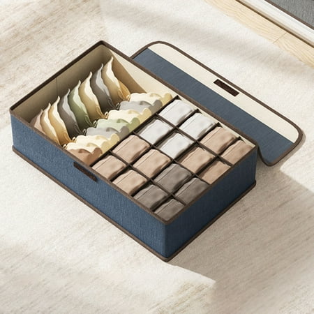 Foldable Closet Storage Boxes Divided Storage Organizer Box for Scarves Socks Bras Pants
Foldable Closet Storage Boxes Divided Storage Organizer Box for Scarves Socks Bras Pants
