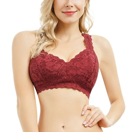 Gotoly Women Lace Racerback Bralette Wireless Bra Padded Deep V Neck Crop Top (Red Small)
Gotoly Women Lace Racerback Bralette Wireless Bra Padded Deep V Neck Crop Top (Red Small)