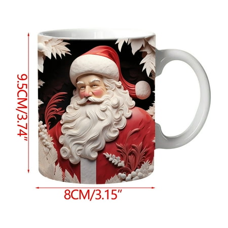 Christmas Mug Inflated Snowman Mug Santa Mug Press Puffy Design 15Oz 11Oz Coffe