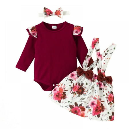 SYNPOS Newborn Baby Girl Clothes Infant Romper Floral Suspender Dress Ruffle Sleeve Onesie Outfit Jumpsuit Headband Spring Fall Winter Clothes 0-18 Months
SYNPOS Newborn Baby Girl Clothes Infant Romper Floral Suspender Dress Ruffle Sleeve Onesie Outfit Jumpsuit Headband Spring Fall Winter Clothes 0-18 Months