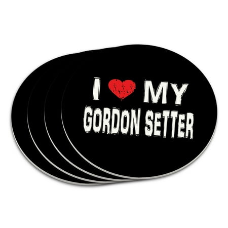 I Love My Gordon Setter Stylish Coaster Set