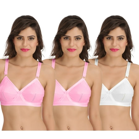 Ossirrio Women Everyday Comfort Full Cup Bra Non Wired Plus Size Cotton Bra Pack of 3 Pink and White
Ossirrio Women Everyday Comfort Full Cup Bra Non Wired Plus Size Cotton Bra Pack of 3 Pink and White