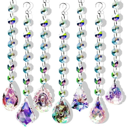 Tmosphere Pack of 7 Crystal Sun Catcher Craft Pendants DIY Colorful Hanging Bead Chandelier Ornament Curtain Suncatcher with Hook
Tmosphere Pack of 7 Crystal Sun Catcher Craft Pendants DIY Colorful Hanging Bead Chandelier Ornament Curtain Suncatcher with Hook
