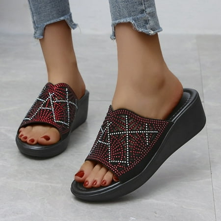 Womens Fashion Wedges Open Toe Knot Beach Shoes Roman Slippers Sandals